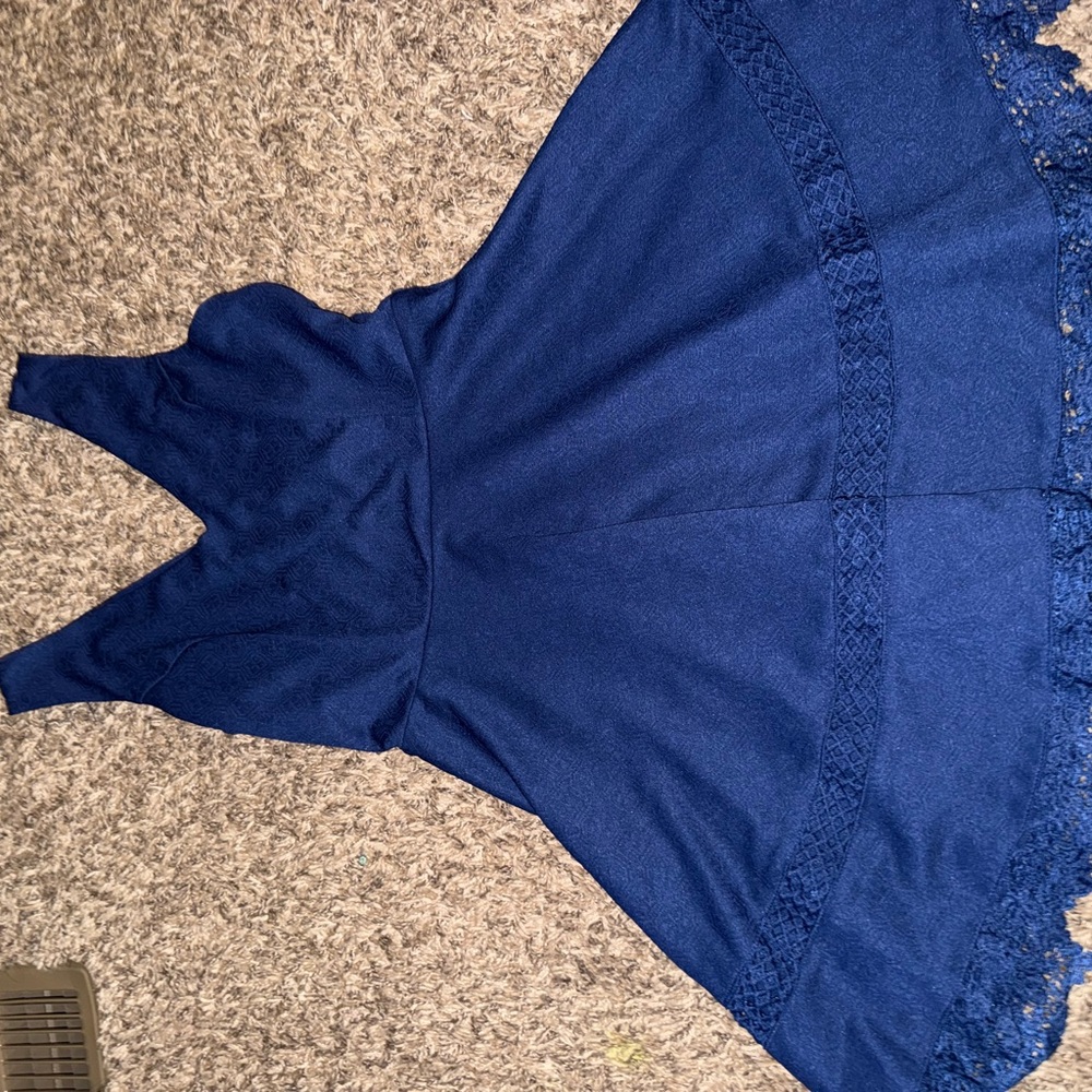 Elegant Blue Sleeveless Dress